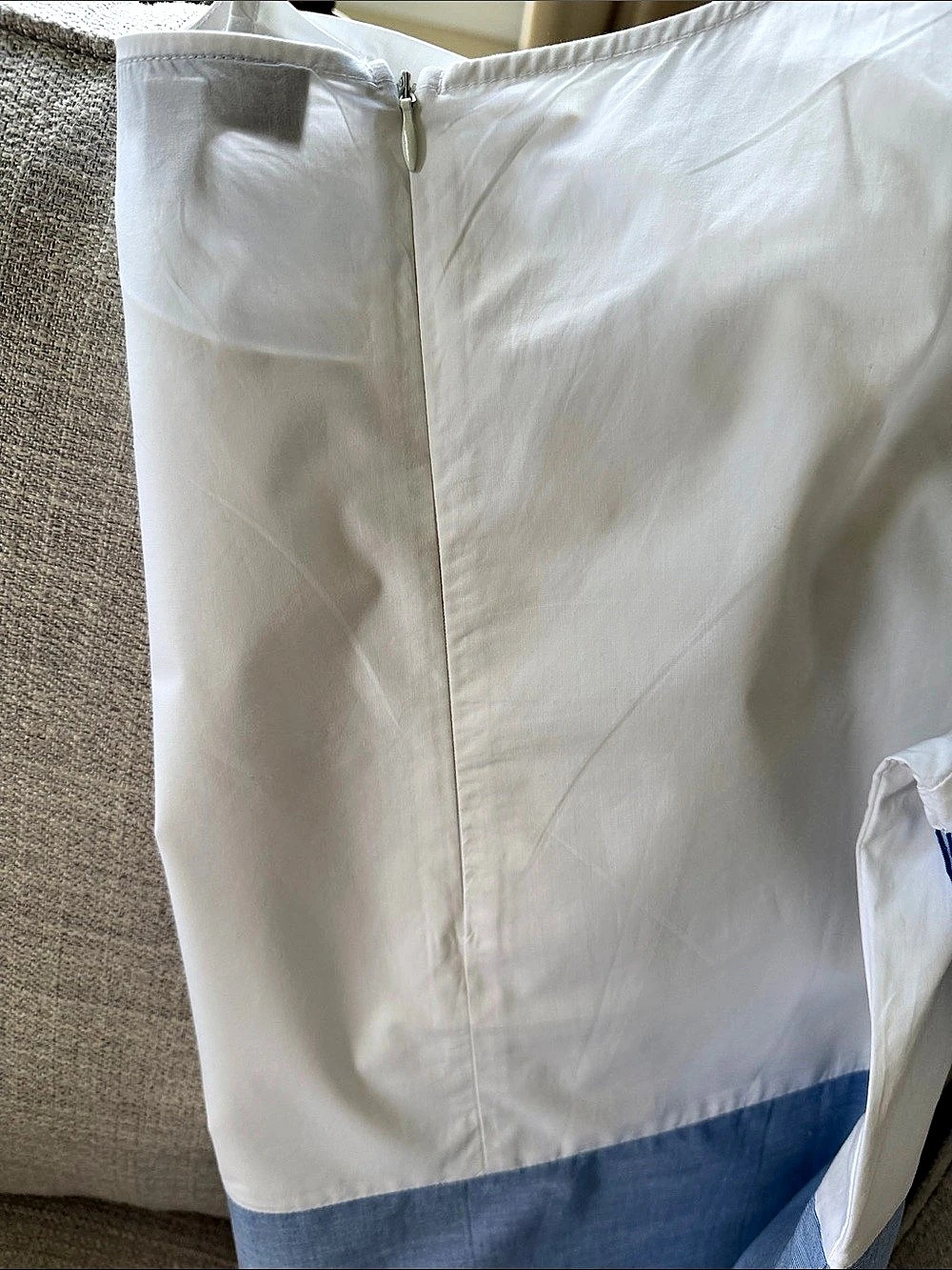 NWT Alexander Jordan Color Block Blouse in White & Blue - Picture 4 of 7